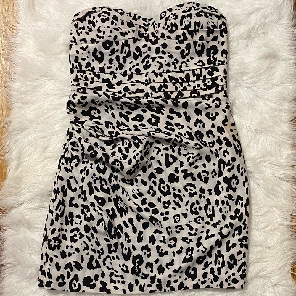 Dalmatian Cheetah Strapless Ruched Dress